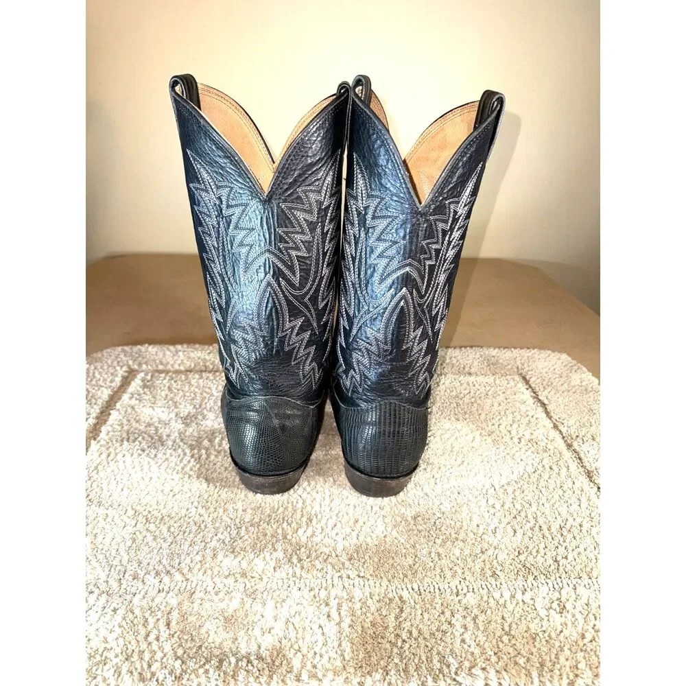 Cowboy Boots, Cavenders Black Lizard Skin, Sz 12 D Used Fair Condition